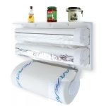 Triple Paper Dispenser 3 in 1 Tissue Roll Holder, Aluminum Roll, Spice Rack - Image 3